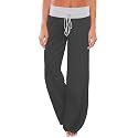 iChunhua Women's Comfy Stretch Floral Print Drawstring Palazzo Wide Leg Lounge Pant