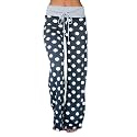 iChunhua Women's Comfy Stretch Floral Print Drawstring Palazzo Wide Leg Lounge Pant