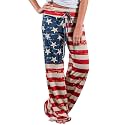 iChunhua Women's Comfy Stretch Floral Print Drawstring Palazzo Wide Leg Lounge Pant