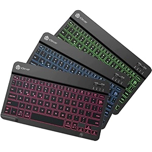 iclever wireless keyboard for mac bk04 bluetooth keyboard for tablet universal slim portable 7-colors backlit keyboard compact space-saving design for pcmaclaptoptabletandroidwindows