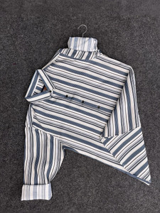 iCome Men Striped Casual Green Shirt