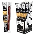 ICON Meats Bison &amp; Pork Snack Sticks, Honey BBQ, High Protein, 24 Pack