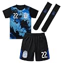 Icon Sports Officially Licensed Argentina Fan Pack - 3-Piece Soccer Set - Soccer Shirt, Shorts & Socks - Unisex Kids