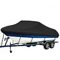 iCOVER Trailerable Boat Cover- 14'-16' 800D Water Proof Heavy Duty, Fits V-Hull, Fish&amp;Ski, Pro-Style, Fishing, Utiltiy, Runabout, Bass Boats, up to 14ft-16ft Long and 68" Wide