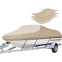 iCOVER Trailerable Boat Cover- 14'-16' Heavy Duty Waterproof Tarp Covers, Fits V-Hull, Fish&amp;Ski, Pro-Style, Fishing, Runabout, Bass Boats, up to 14ft-16ft Long X 90" Wide