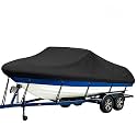 iCOVER Trailerable Boat Cover- 17'-19' 800D Water Proof Heavy Duty, Fits V-Hull, Fish&amp;Ski, Pro-Style, Fishing, Utiltiy, Runabout, Bass Boats, up to 17ft-19ft Long and 96" Wide