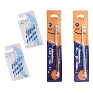 icpa interdental manual thermoseal proxa narrow space brush for adult pack of 2 amp ortho toothbrush for adult pack of 2