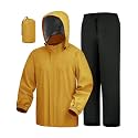 iCreek Waterproof 2 Piece Rain Suit for Men Women Packable Rain Gear Set