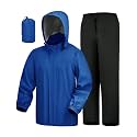 iCreek Waterproof 2 Piece Rain Suit for Men Women Packable Rain Gear Set