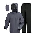iCreek Waterproof 2 Piece Rain Suit for Men Women Packable Rain Gear Set