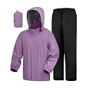 iCreek Waterproof 2 Piece Rain Suit for Men Women Packable Rain Gear Set