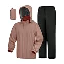 iCreek Waterproof 2 Piece Rain Suit for Men Women Packable Rain Gear Set