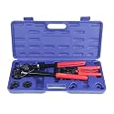 iCrimp KIT-FACL PEX Crimping Tool Kit for Crimping &amp; Removal 1/2-in, 3/4-in, 1-in PEX Copper Crimp Ring, with PEX Tubing Cutter, Corner Operation Friendly