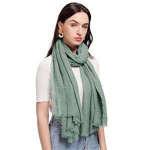 icw women39s uv protection premium light weight wrinkle ironless crinkle cotton hemp summer scarf stoles shawl head scarves for girls