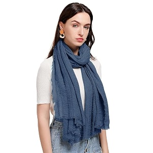 icw women39s uv protection premium light weight wrinkle ironless crinkle cotton hemp summer scarf stoles shawl head scarves for girls