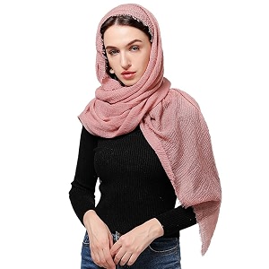 icw women39s uv protection premium light weight wrinkle ironless crinkle cotton hemp summer scarf stoles shawl head scarves for girls