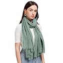 ICW Women's UV Protection Premium Light Weight Wrinkle Ironless Crinkle Cotton Hemp Summer Scarf Stoles Shawl head scarves for girls