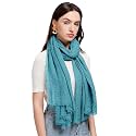 ICW Women's UV Protection Premium Light Weight Wrinkle Ironless Crinkle Cotton Hemp Summer Scarf Stoles Shawl head scarves for girls