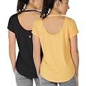 icyzone Open Back Yoga Shirts for Women