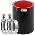 ID 2 Inch Silicone Coupler Hose,4-Ply High Temp Reinforced Straight Turbo Hose 3" Length for Intercooler Radiator Boost Pipe with 2 T-Bolt Clamps