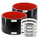 ID 5 inch(127mm) Straight Silicone Rubber Hose Coupler 2Pcs