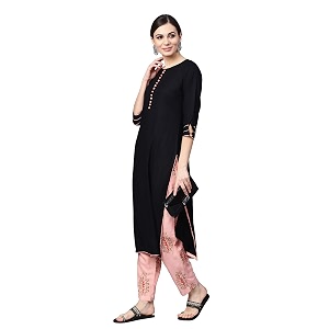 idaLia Kurta With Printed Pant - Rayon