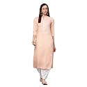 idaLia Cantaloupe Embroidered Kurta with White Palazzo