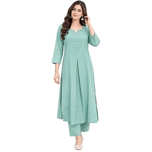 idaLia Rayon Solid Straight Brown Kurta Set