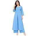 idaLia Rayon Solid Straight Brown Kurta Set