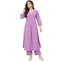 idaLia Rayon Solid Straight Brown Kurta Set