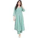 idaLia Rayon Solid Straight Brown Kurta Set