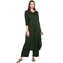 idaLia Rayon Solid Straight Brown Kurta Set
