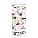 iDavosic.ly 6 Tier Metal Rotating Earring Holder Organizer Stand, White