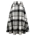 IDEALSANXUN Women’s Fall Winter High Waisted Wool Plaid A-line Long Skirt