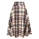 IDEALSANXUN Women’s Fall Winter High Waisted Wool Plaid A-line Long Skirt
