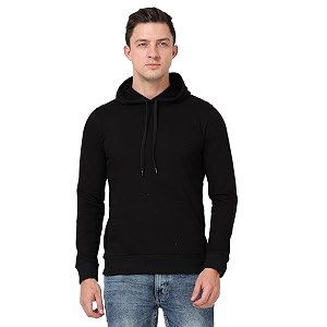 Ideation Mens Cotton Hooded Neck Solid Full