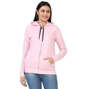 Ideation Womens Cotton Full Zipper Sweatshirt Hoodies