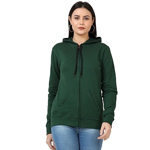 Ideation Womens Cotton Full Zipper Sweatshirt Hoodies