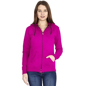 Ideation Womens Cotton Full Zipper Sweatshirt Hoodies