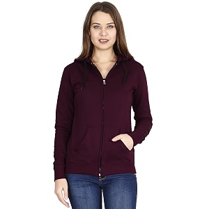 Ideation Womens Cotton Full Zipper Sweatshirt Hoodies