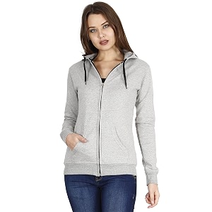 Ideation Womens Cotton Full Zipper Sweatshirt Hoodies