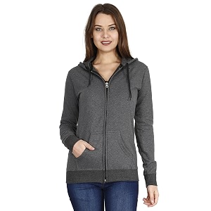 Ideation Womens Cotton Full Zipper Sweatshirt Hoodies