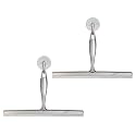 iDesign Bathroom Shower Squeegee, Set of 2, Clear/Stainless Steel