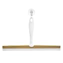 iDesign Bathroom Shower Squeegee, White/Soft Brass