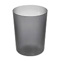 iDesign Finn Round Plastic Trash, Compact Waste Basket Garbage Can for Bathroom, Bedroom, Home Office, Dorm, College, Smoke