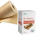 IDL Packaging Premium 12" x 60-Yard Green Masking Paper Roll (Case of 12) - Masking Paper with Oil and Water Resistance - Kraft Material to Protect Surfaces - Perfect for Automotive Painting