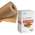 IDL Packaging 9" x 60-Yard Brown Masking Paper Roll to Cover Area (Case of 12) - Natural Painters Kraft Paper Roll for Painting - Floor Covering for Protection from Water-Based Materials