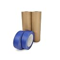 IDL Packaging Masking Paper and Tape Set - 9" x 60 Yards Brown Masking Paper (2 Rolls) and 1.41" x 60 Yards Blue Painter’s Tape (2 Rolls) - Masking Kit for Painting and Home Improvements