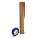IDL Packaging Masking Paper and Tape Set - 18" x 60 Yards Brown Masking Paper (1 Roll) and 1.41" x 60 Yards Blue Tape (1 Roll) - Surface Protection Kit for Painting &amp; Renovation