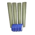 IDL Packaging Premium Masking Kit 18" x 60 Yards Green Masking Paper (4 Rolls) and 1.41" x 60 Yards Blue Tape (4 Rolls) - Masking Set to Protect - Great for Automotive Industry